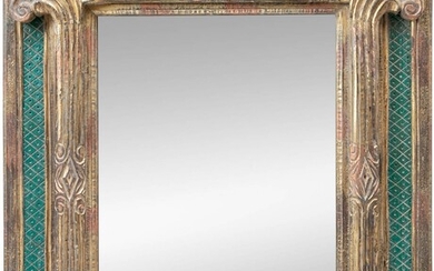 La Barge Florentine Style Gilt And Green Mirror