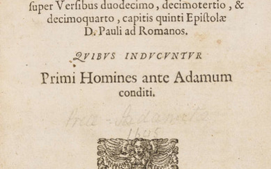 [La Peyrère (Isaac)] Praeadamitae..., first edition, engraved map of Holy Land, [Amsterdam, Louis & Daniel Elzevier], 1655.