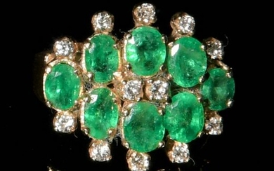 Lady's 14K Gold Emerald and Diamond Ring
