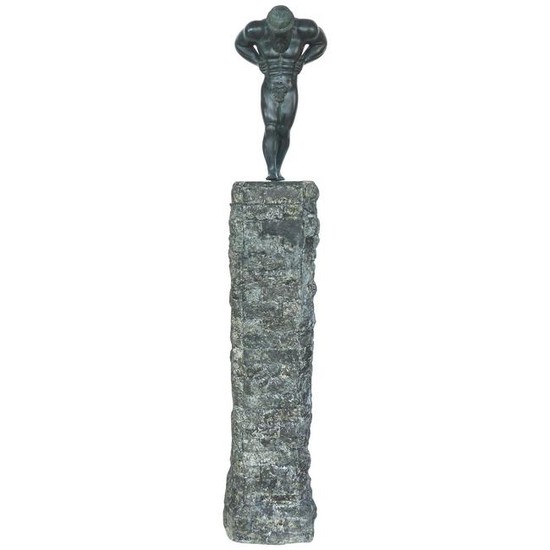Large Bronze Greco Roman Style Sculpture atop a