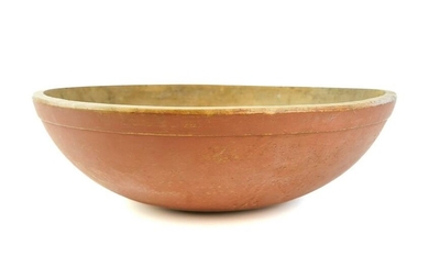 Large Wooden Bowl in Salmon Paint