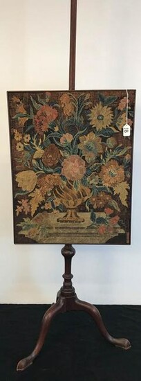 Late 18th Century Floral Tapestry Fire Screen