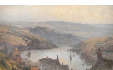 Late 19th Century English School. A View of Whitby, Oil on c...