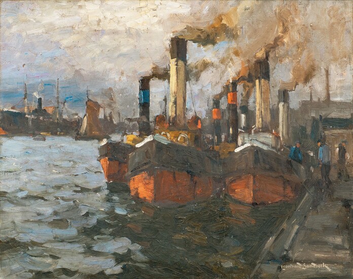 Leonhard Sandrock (Neumarkt 1867 - Berlin 1945). Tugboats.