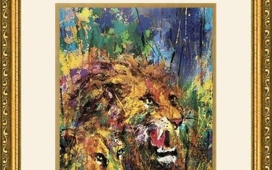 Leroy Neiman - Lions Print Newly Custom Gallery Framed