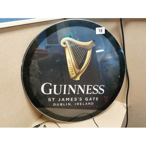 Light-Up Guinness LED St James Gate Dublin LED Sign - 46cm d...