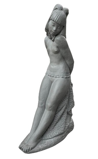 Lladrò, terracotta statue depicting "exclain". Warranty H 77 x...