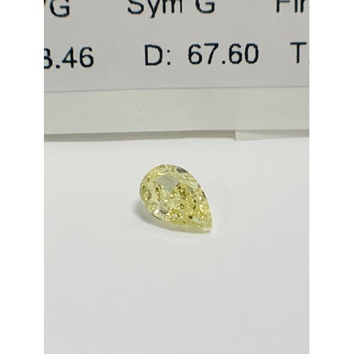 Loose diamond,1ct fancy yellow Pearshape diamond,i1 clarity,...