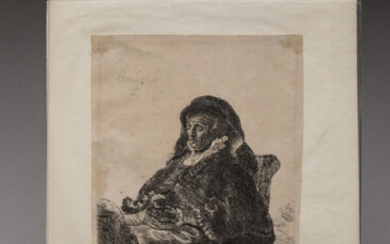 Lot 18 Suiveur de REMBRANDT VAN RIJN (1606 - 1666) Mère de Rembrandt en tenue de deuil Biorklund...