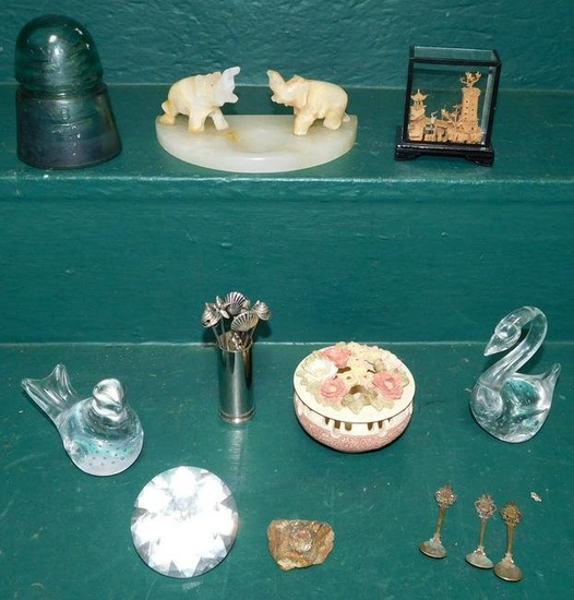 Lot Glass Paperweights & Misc. Items