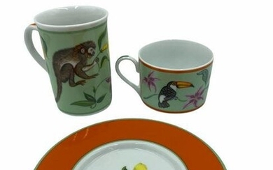 Lot of 22 Lynn Chase Monkey Business Cups, Saucers and