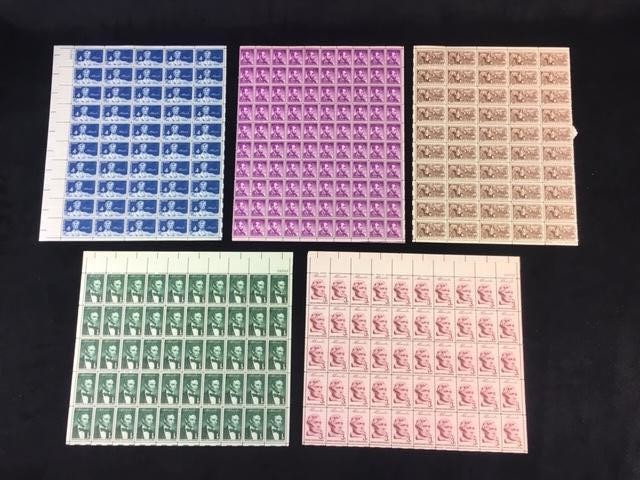 Lot of 5 Blocks of US Postage Stamps of President