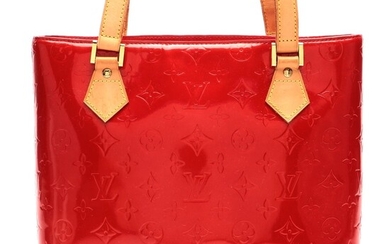Louis Vuitton Houston Tote in Red Monogram Vernis and Vachetta Leather