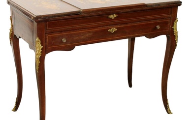 Louis XV style marquetry inlaid vanity