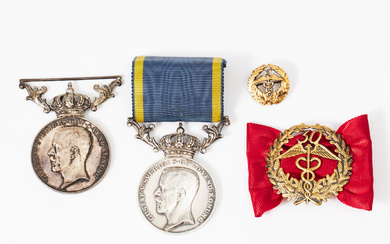 MEDALS AND BADGES OF MERIT, Sweden and Finland, silver.