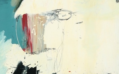 Marco Evaristti: Composition. Signed Evaristti on the reverse. Oil on canvas. 130×100 cm.