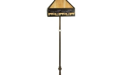 Meyda Tiffany Mission Style Camel Glass Floor Lamp