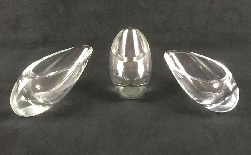 Mid Century Art Glass Oval Candy Dishes