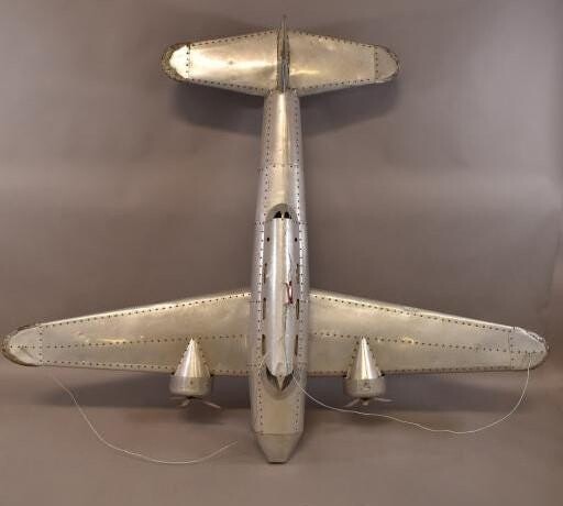 Mid Century Metal Monumental Hand Crafted Airplane