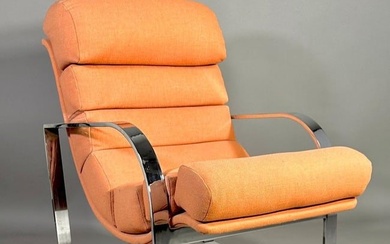 Milo Baughman Upholstery and Chromed Steel Armchair Thayer Coggin