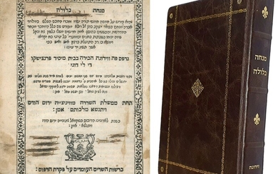 Mincha Blula, with the Logo of the Rapaport Family-Verona, 5354 [1594] First Edition.