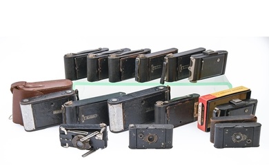 Miscellaneous folding cameras, 1920s-1950s, various manufact...