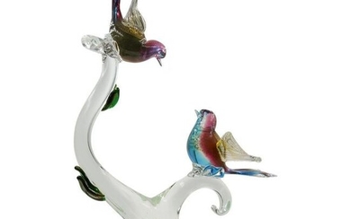 Murano Glass Garden Bird Statue