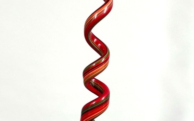 Murano Swirl Neck Art Glass Vase Sculpture