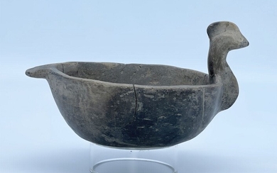 Native American Mississippian Pottery Bowl, Bird Effigy