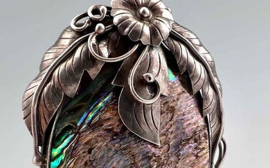 Native American Sterling Silver Abalone Pendant