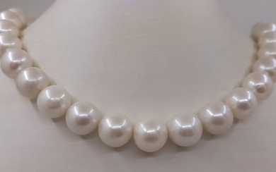 Necklace Huge Size - 13x14mm Round White Edison Pearls