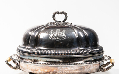 Old Sheffield Silver-plate Domed Platter