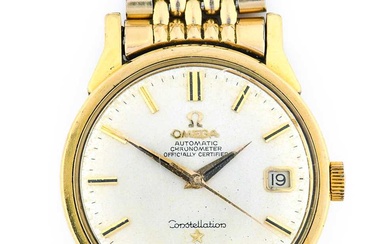 Omega: A Gold Plated Automatic Calendar Centre Seconds Wristwatch, signed...