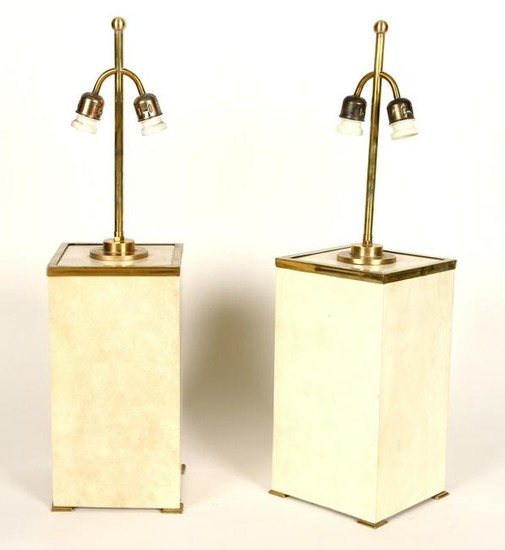 PAIR BRASS TABLE LAMPS MANNER JEAN-MICHEL FRANK