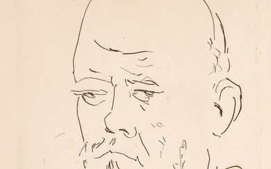 Pablo Picasso (Spanish, 1881-1973) Etching on Laid Paper, 1937, "Portrait De Vollard III", H 13.75"