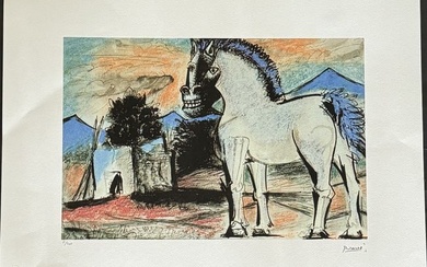 Pablo Picasso horse offset lithograph plate signed hand numbered