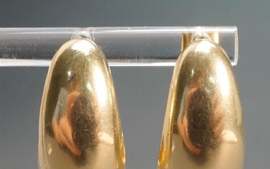Pair 14-Karat Yellow-Gold Semi-Hoop Pierced Earrings, 5.47 dwt