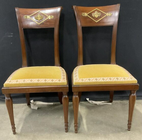 Pair Vintage Empire Style Side Chairs