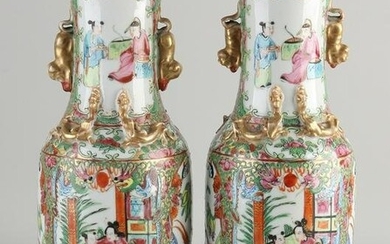 Pair of Chinese Cantonese vases, H 31 cm.