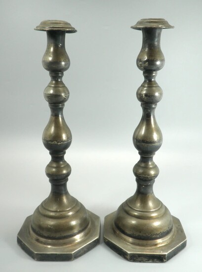 Pair of Old 925 Sterling Silver Shabbat Candlesticks made by Taite & Sons Ltd. London