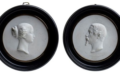 Pair of miniatures depicting Napoleon III and Empress Eugenie,, III/IV of the 19th century