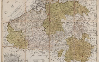 [Pays-Bas]. "De tien zogenaamde Oostenrykse Nederlanden". Carte gravée à la main par W.A. BACHIENE, 33x43...