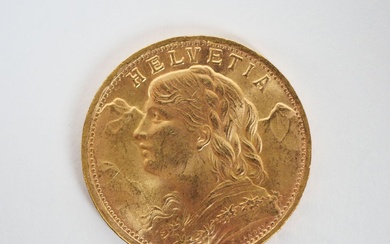 Pièce de 20 francs suisse en or, 1935 B.