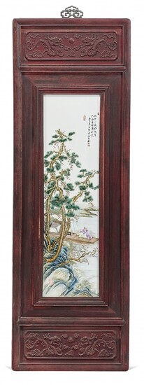 Polychrome porcelain panel Attributed to Wang Yeting, 1927