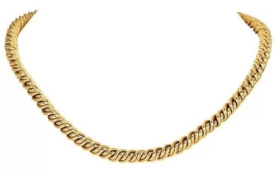 Pomellato Diamond 18K Gold Rope Chain Hardware Link Necklace