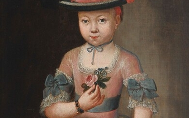 Portrait d'une jeune fille Autriche, vers 1750 Huile sur toile 84,5 x 60,5 cm Pièce...