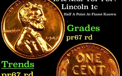 Proof ***Auction Highlight*** 1942 Lincoln Cent Near TOP POP! 1c Graded pr67 rd BY SEGS (fc)