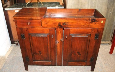 Quality bench made antique style country pine 2 door 1 drawer dry sink sold by Stephen Von Hohen