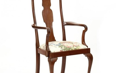 Queen Anne Style Mahogany Armchair