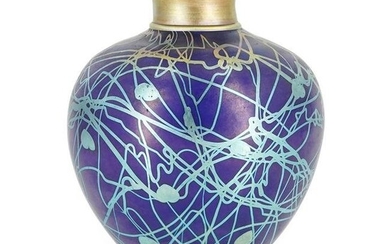 Rare Steuben Iridized Tiffany Blue Vase